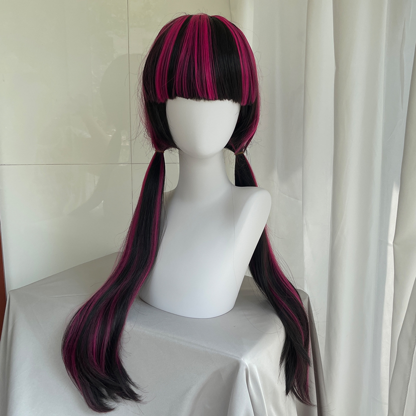 Cosplay Anime Pink Hair - شعر مستعار عالي الجودة لشخصية دراكولاورا