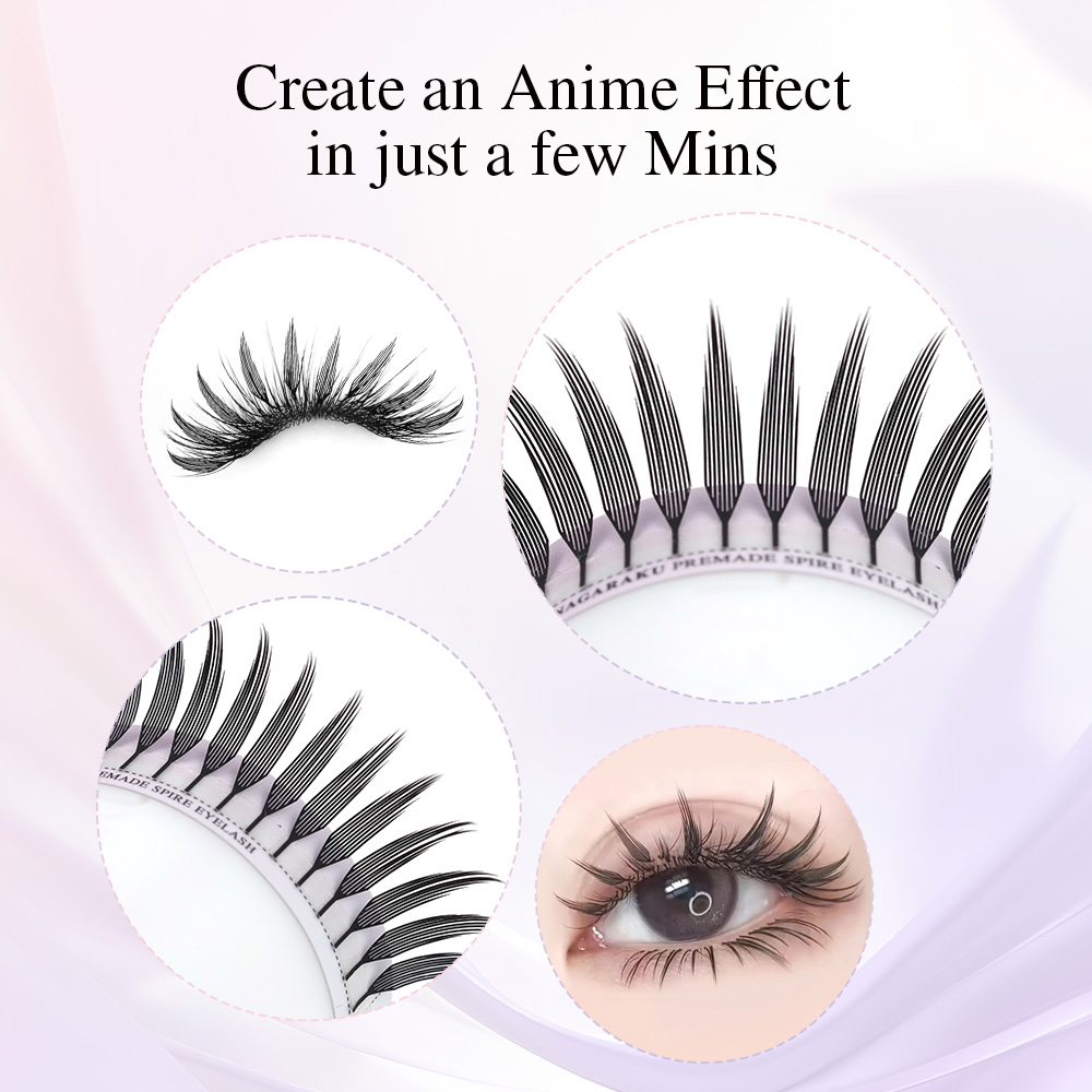NAGARAKU Premade Spire Eyelash - مراجعة Anime Cosplay Lashes وسعره