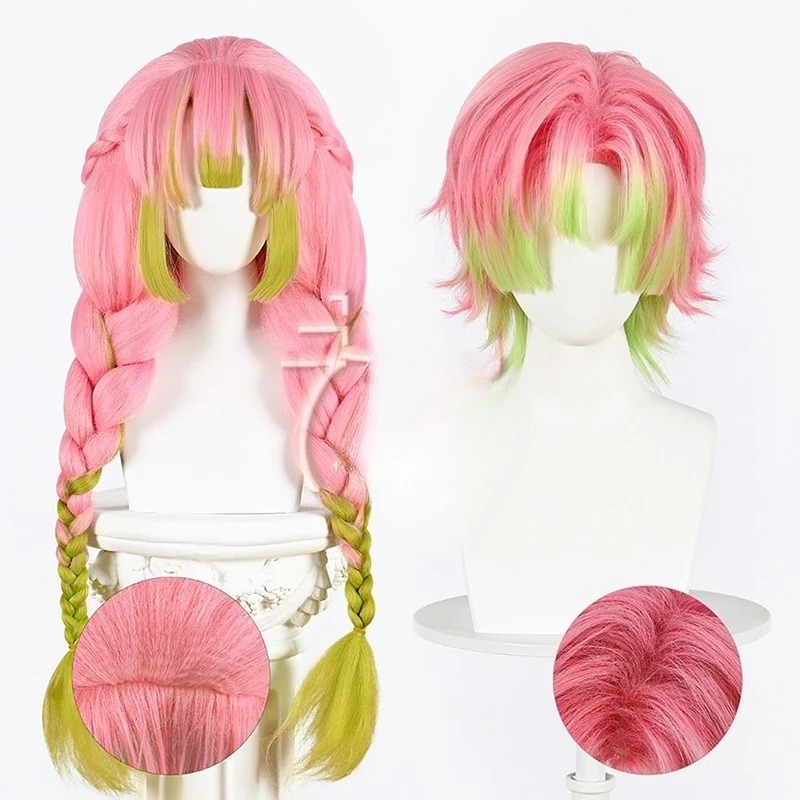 Kanroji Mitsuri شعر مستعار تأث - مراجعة Cosplay Anime Pink Hair وسعره